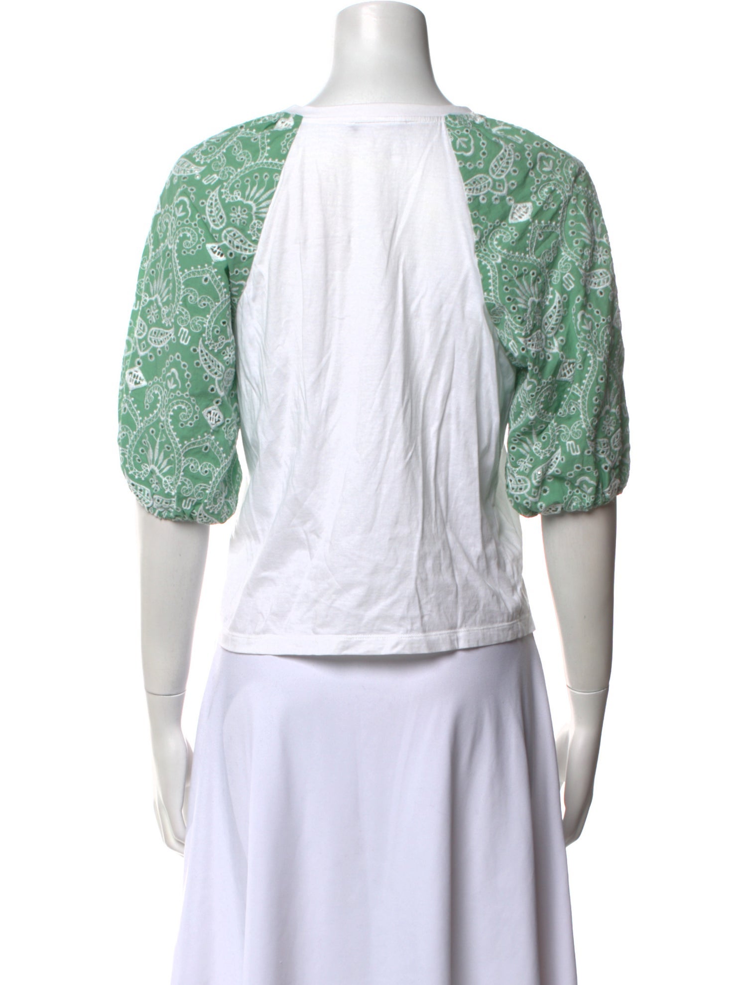 Maje Printed Crew Neck Crop Top