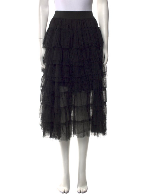 Maje Mesh Accents Midi Length Skirt