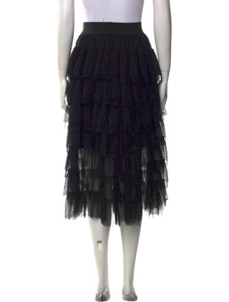 Maje Mesh Accents Midi Length Skirt