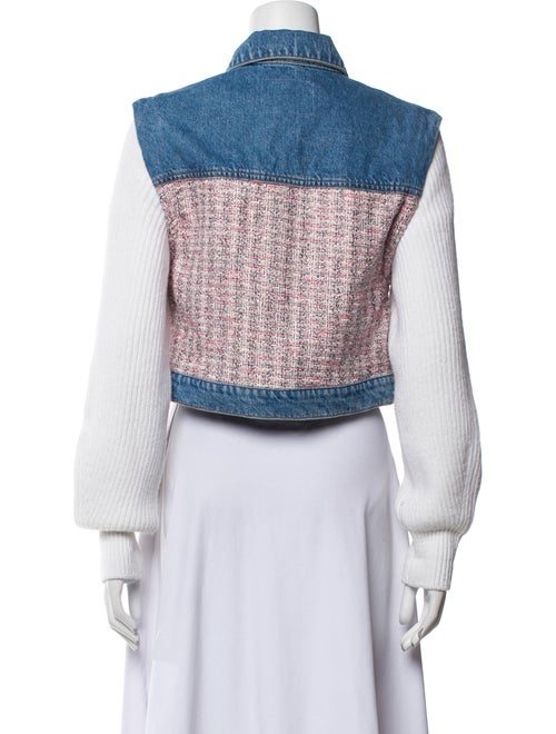 Maje Tweed Pattern Denim Jacket