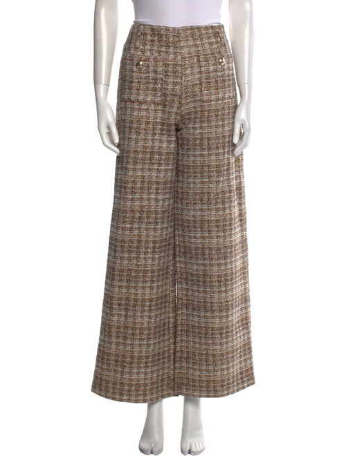 Maje Plaid Print Wide Leg Pants