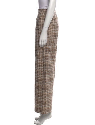 Maje Plaid Print Wide Leg Pants