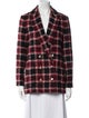 Maje Wool Plaid Print Blazer