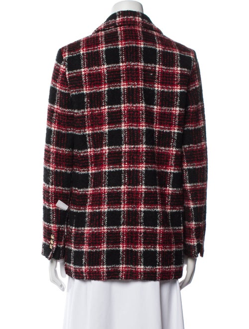 Maje Wool Plaid Print Blazer