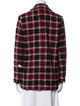 Maje Wool Plaid Print Blazer