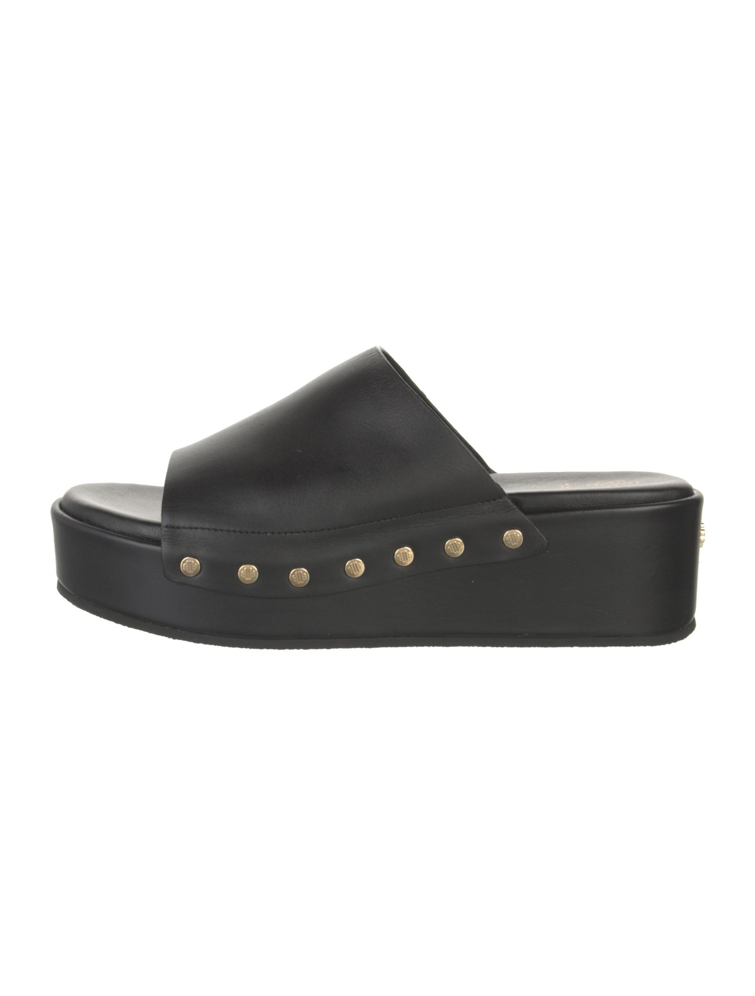 Maje Leather Studded Accents Slides