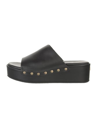 Maje Leather Studded Accents Slides