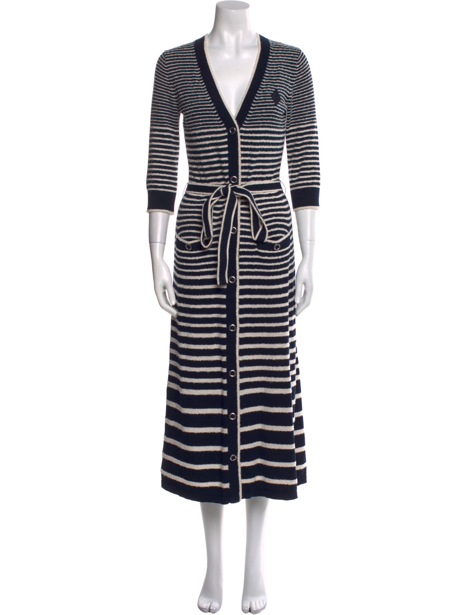 Maje Striped Long Dress