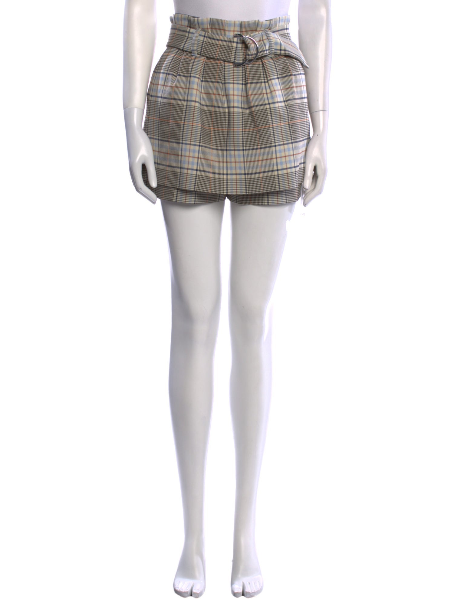 Maje Plaid Print Mini Shorts w/ Tags