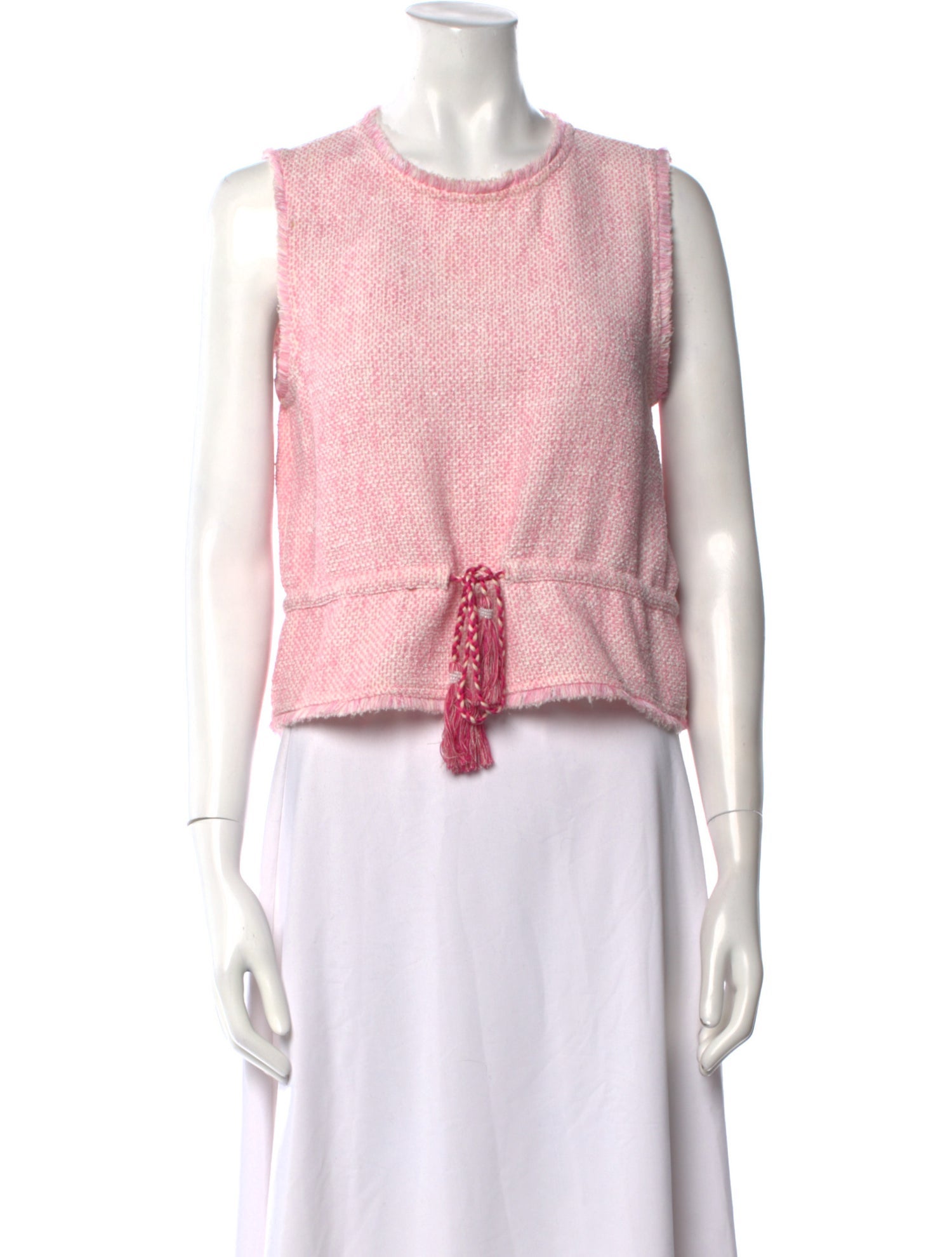 Maje Crew Neck Sleeveless Crop Top