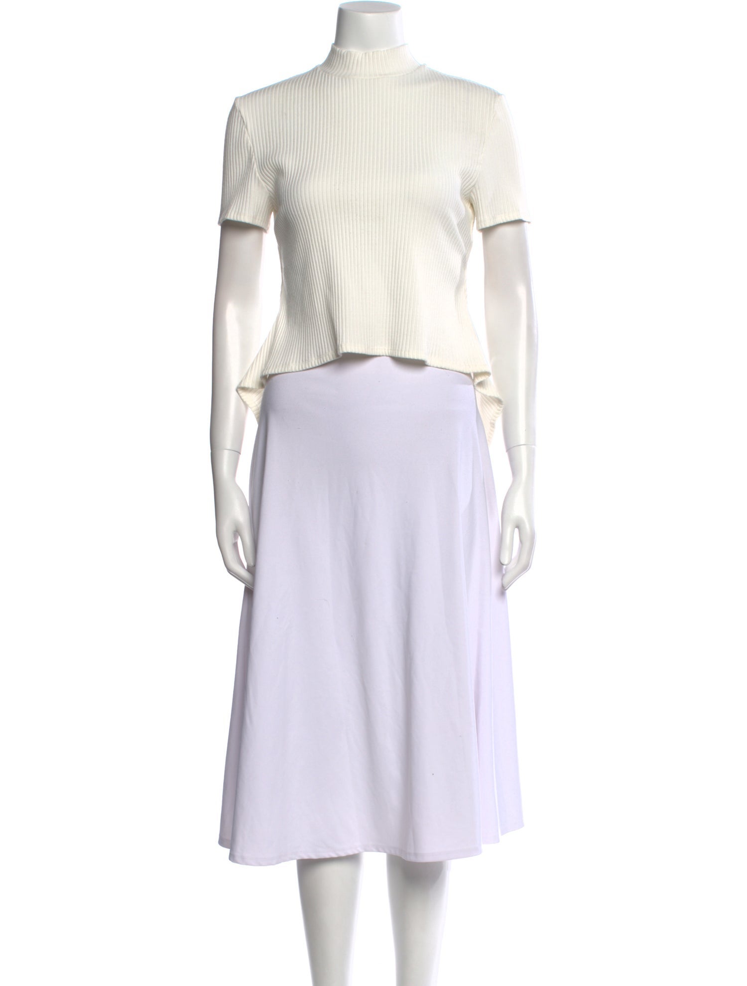 Maje Mock Neck Short Sleeve Crop Top