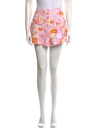 Maje Floral Print Mini Shorts
