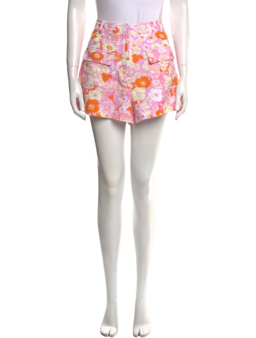 Maje Floral Print Mini Shorts