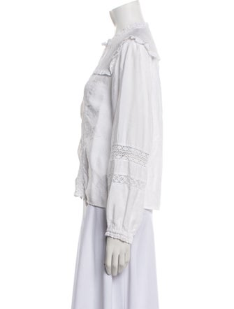 Maje Mock Neck Long Sleeve Button-Up Top