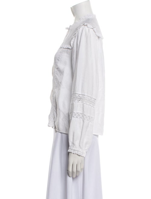 Maje Mock Neck Long Sleeve Button-Up Top