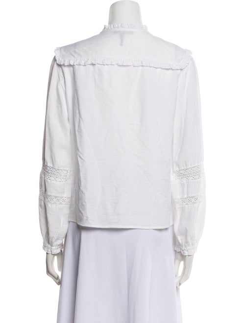 Maje Mock Neck Long Sleeve Button-Up Top