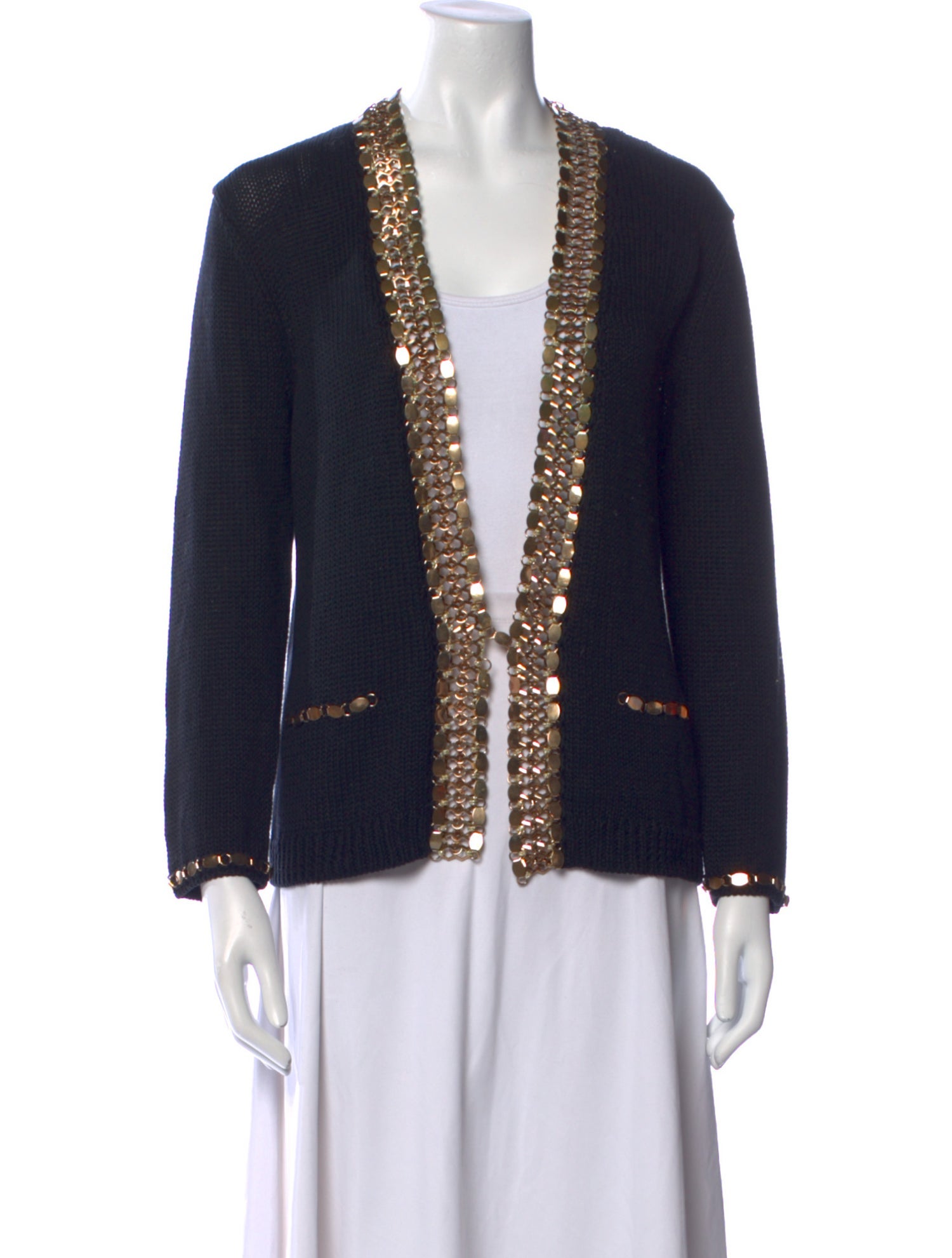 Maje Colorblock Pattern V-Neck Sweater