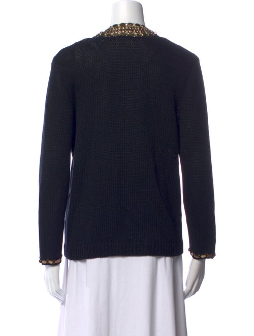 Maje Colorblock Pattern V-Neck Sweater