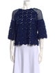 Maje Lace Pattern Scoop Neck Blouse
