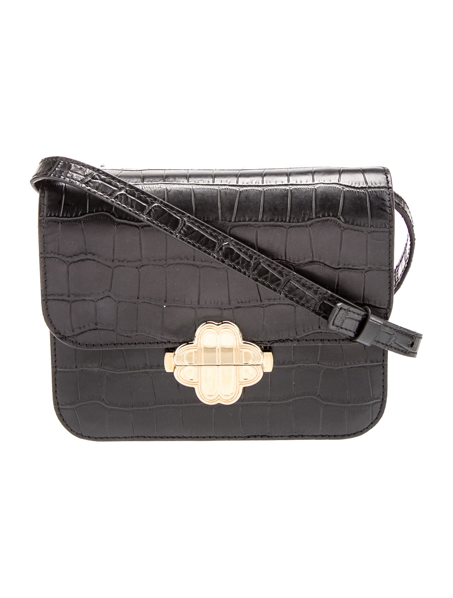 Maje Embossed Leather Crossbody Bag