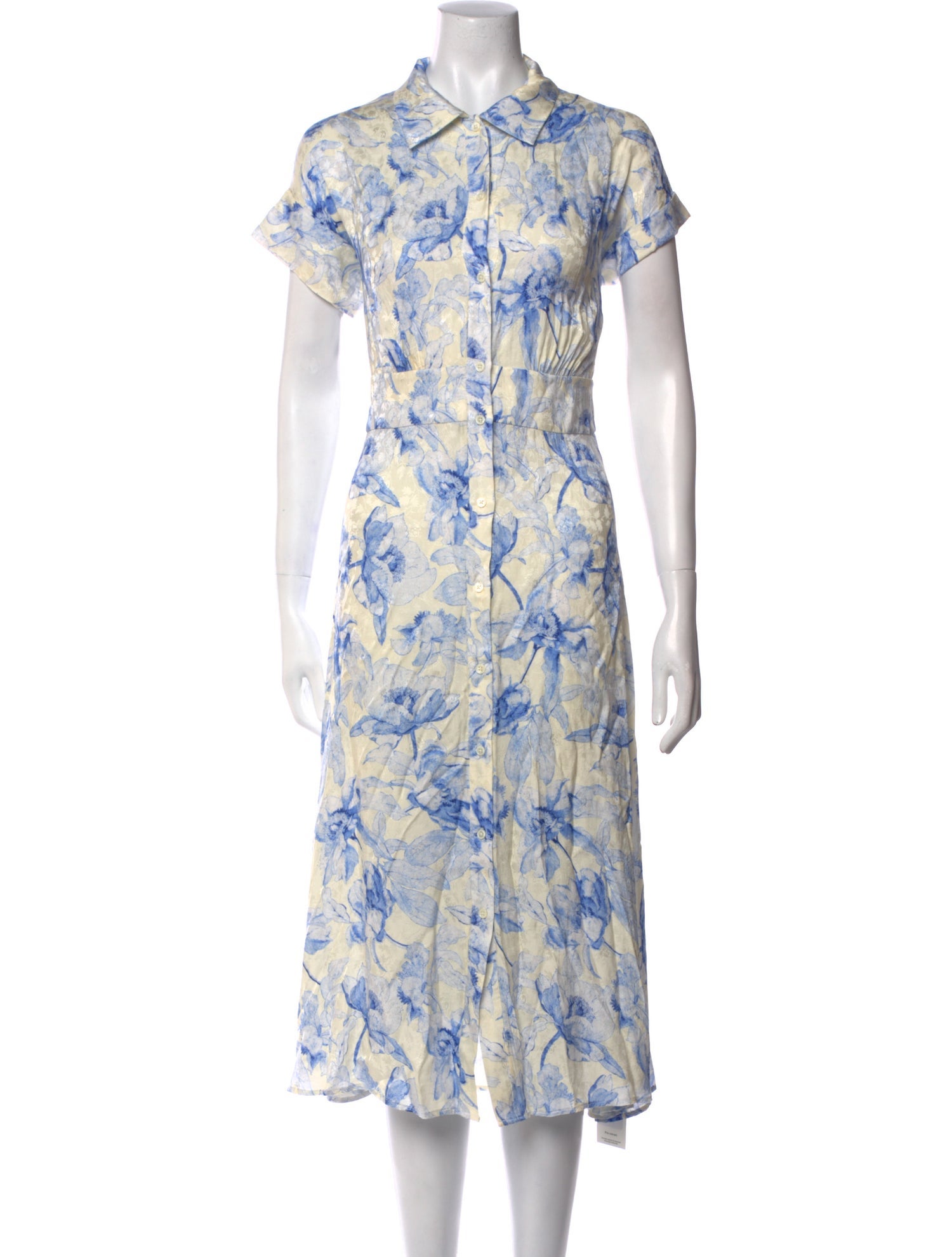 Maje Floral Print Midi Length Dress