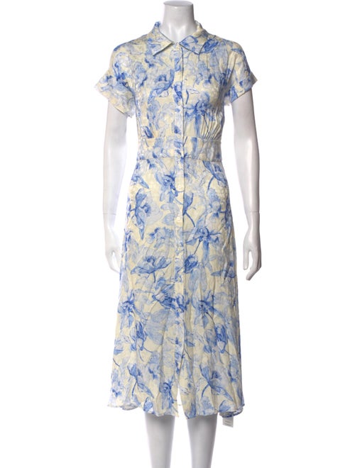 Maje Floral Print Midi Length Dress