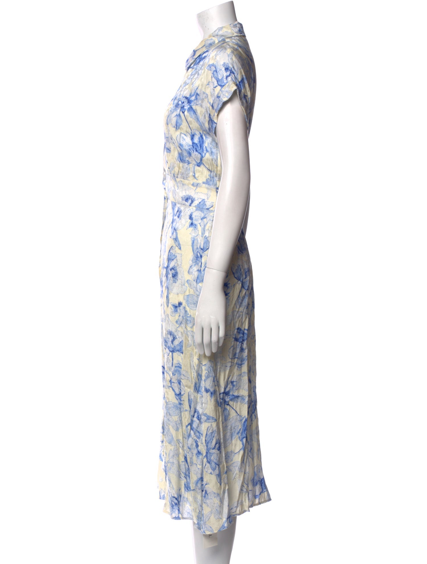 Maje Floral Print Midi Length Dress