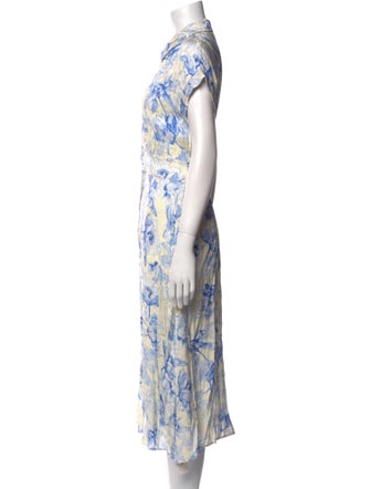 Maje Floral Print Midi Length Dress
