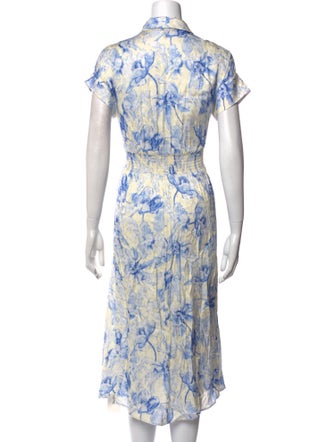 Maje Floral Print Midi Length Dress