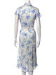 Maje Floral Print Midi Length Dress
