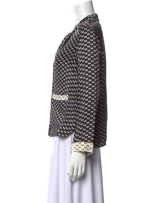 Maje Printed Long Sleeve Button-Up Top