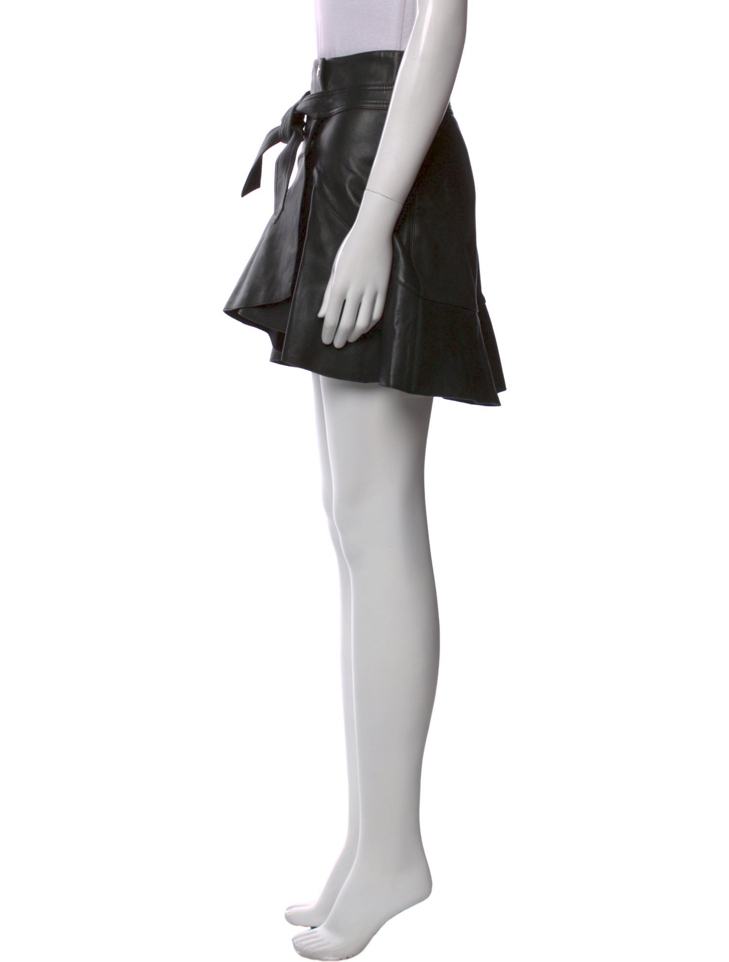 Maje Lamb Leather Mini Skirt