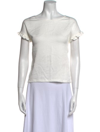 Maje Bateau Neckline Short Sleeve Top