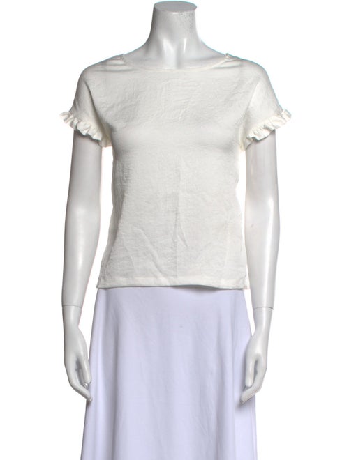 Maje Bateau Neckline Short Sleeve Top