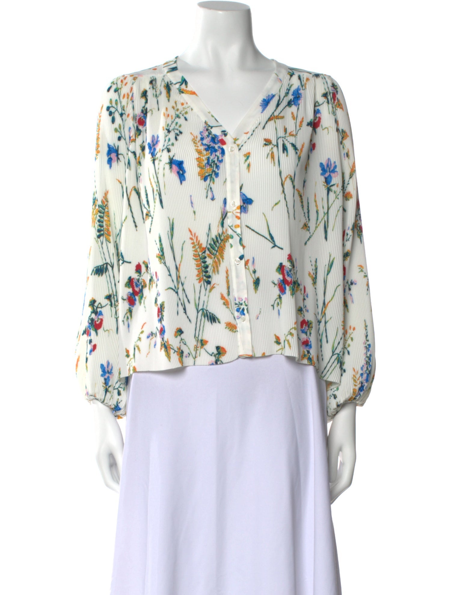 Maje Floral Print V-Neck Blouse