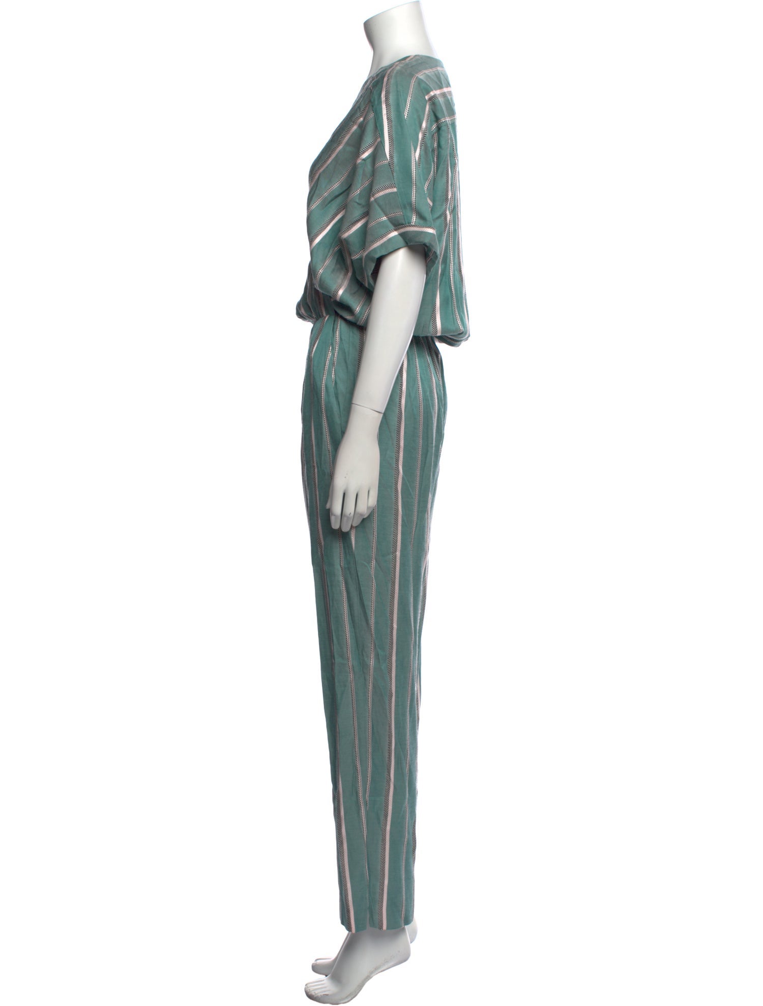 Maje Striped V-Neck Jumpsuit