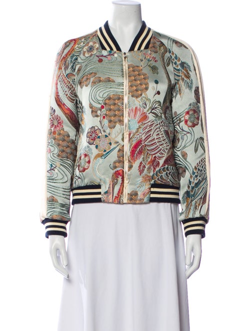 Maje Floral Print Bomber Jacket