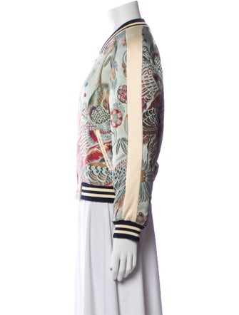 Maje Floral Print Bomber Jacket