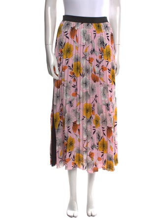Maje Floral Print Midi Length Skirt