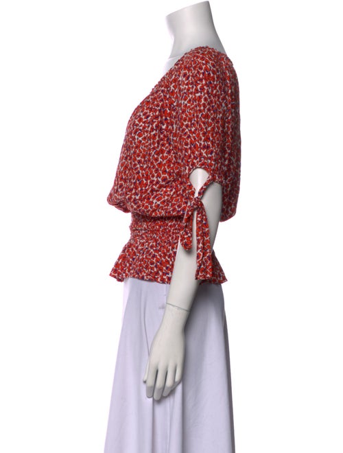 Maje Floral Print Scoop Neck Crop Top