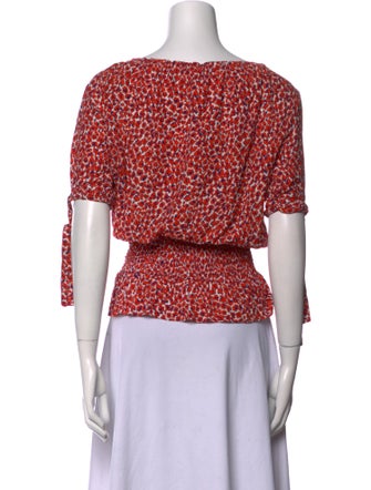 Maje Floral Print Scoop Neck Crop Top