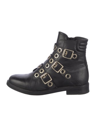Maje Leather Combat Boots