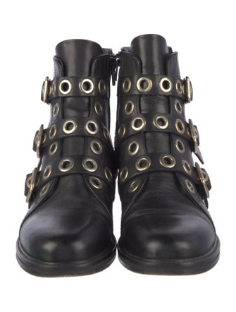 Maje Leather Combat Boots