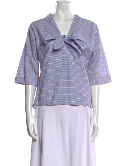 Maje Striped V-Neck Crop Top