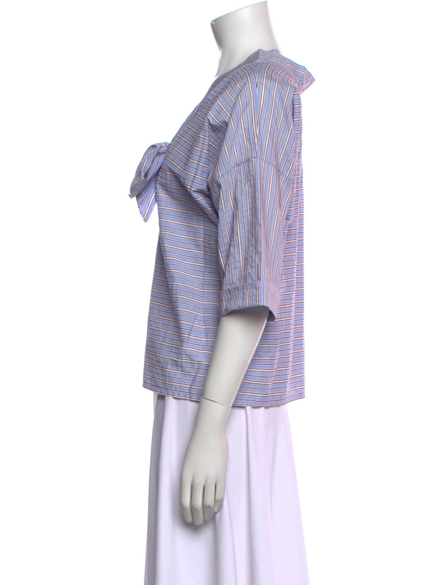 Maje Striped V-Neck Crop Top