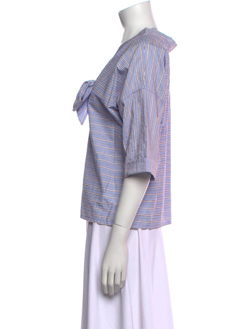 Maje Striped V-Neck Crop Top