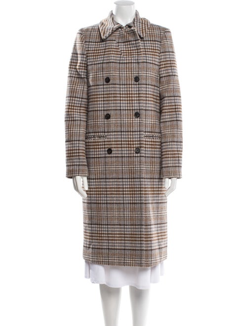 Maje Plaid Print Trench Coat
