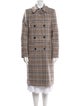 Maje Plaid Print Trench Coat