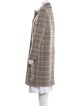 Maje Plaid Print Trench Coat