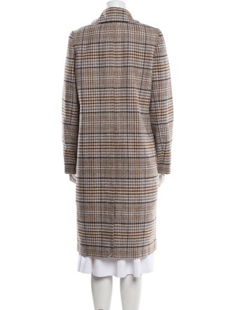 Maje Plaid Print Trench Coat